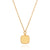 Small Hypersthene Cushion Pendant Necklace - Gold- NK10489-GHYM