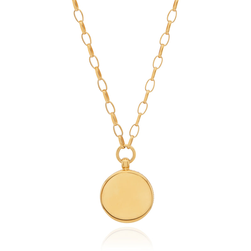 Medium Green Quartz Pendant - Gold - NK10569-GGQZ