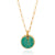 Large Round Turquoise Pendant - Gold - NK10575-GTQ