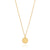 Dumortierite Round Pendant Necklace - Gold - NK10652-GDD