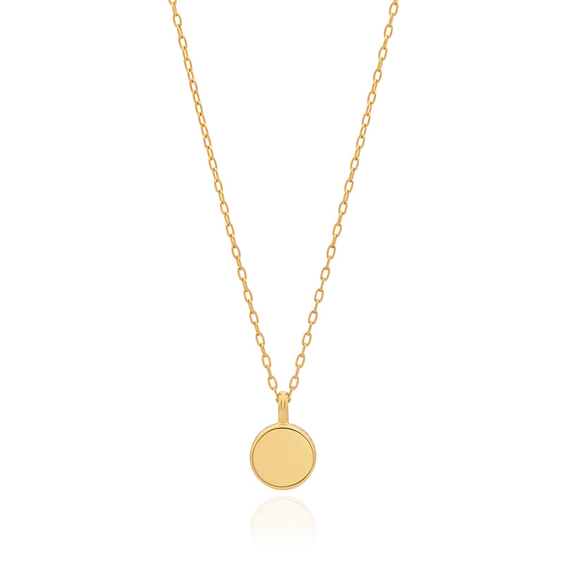 Dumortierite Round Pendant Necklace - Gold - NK10652-GDD
