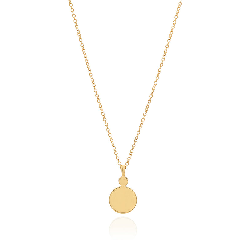 Pink Ruby Circle Pendant Necklace - Gold - NK10657-GRB