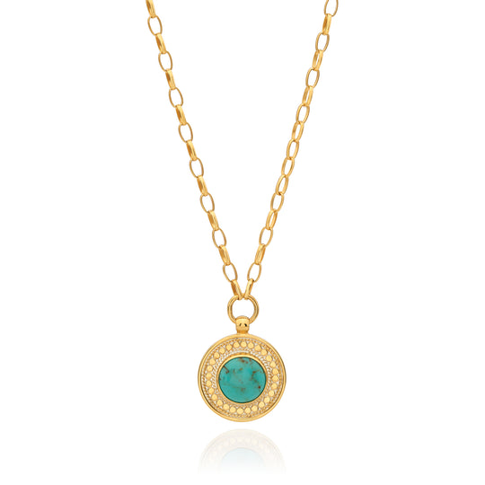 Luna Dotted Necklace - Gold/Turquoise - NK10719-GTQ