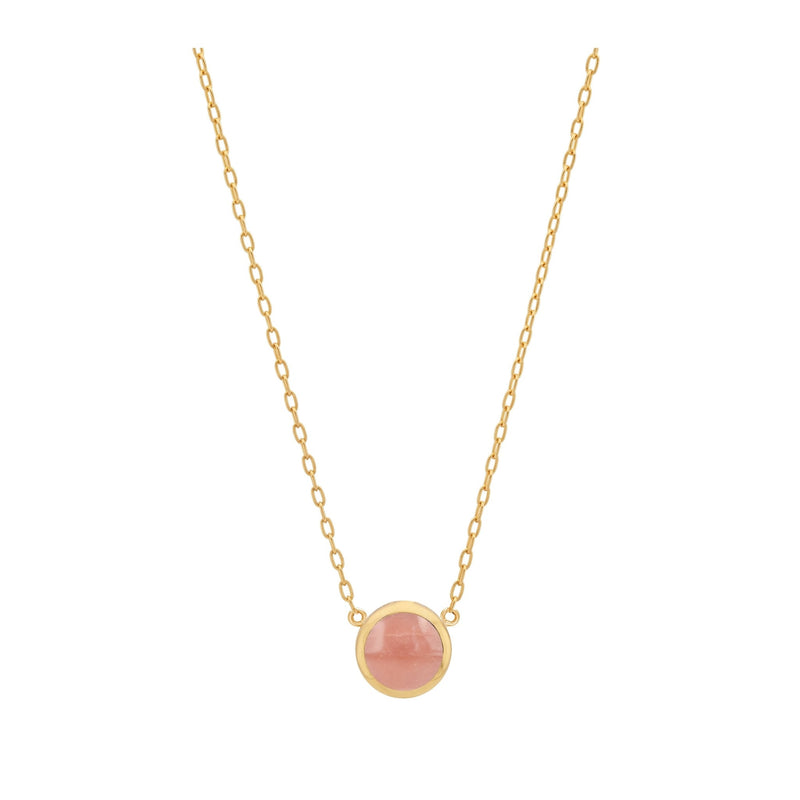 Antigua Dome Necklace - Gold/Pink Opal - NK10730-GPKOP