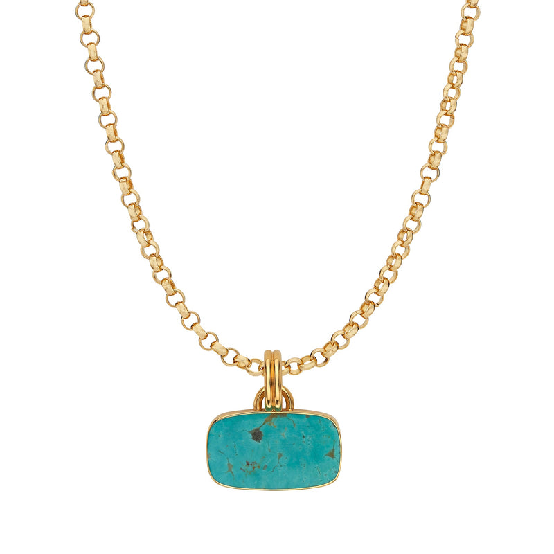 Turquoise Atitlán Belcher Necklace - Gold - NK10738-GTQ