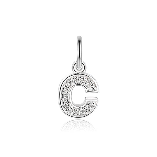 Diamond Initial C Charm - 9ct White Gold - NTCH-C-9WG
