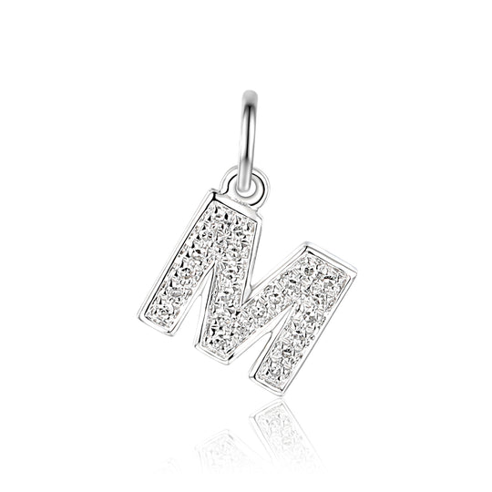 Diamond Initial M Charm - 9ct White Gold - NTCH-M-9WG