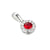 Ruby & Diamond Cluster Pendant - 9ct White Gold