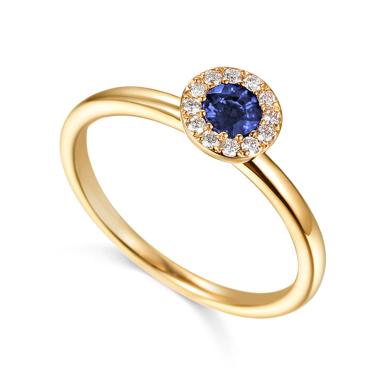 Sapphire & Diamond Cluster Ring - 9ct Yellow Gold - NTR832SD-9YG
