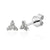 Trefoil Diamond Stud Earrings - 9ct White Gold