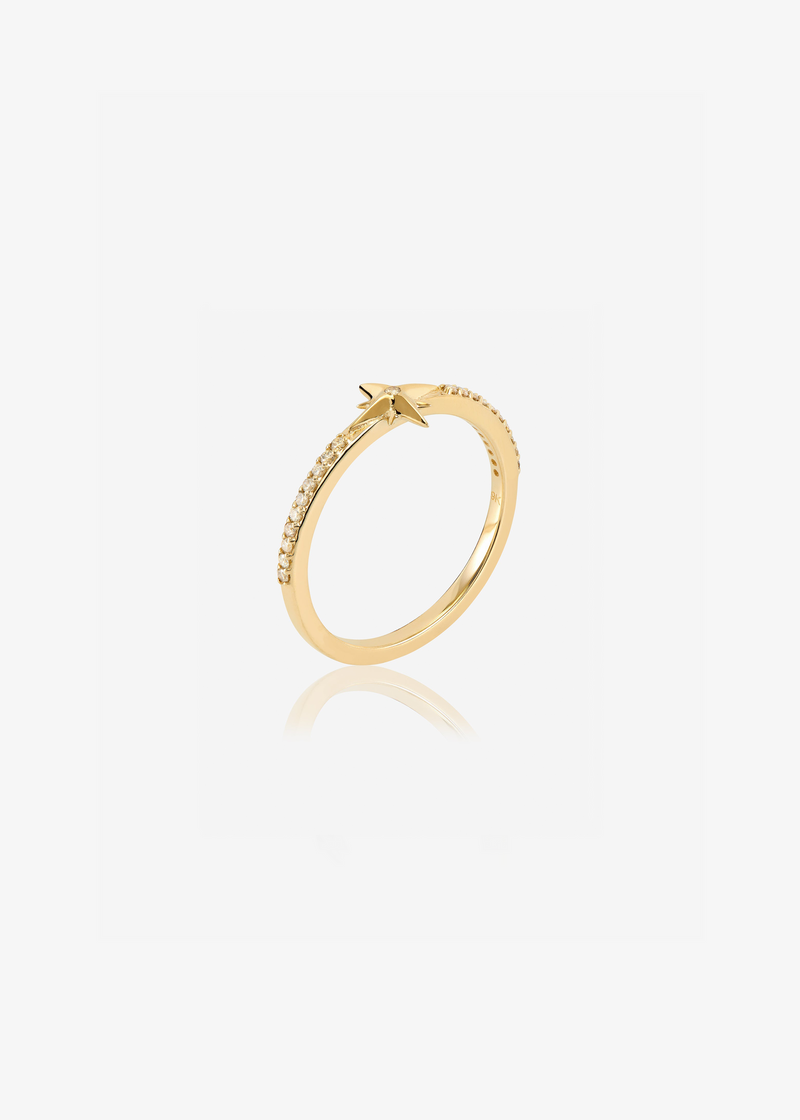 North Star Diamond Ring, Size P - 9ct Yellow Gold - FSR02PYG