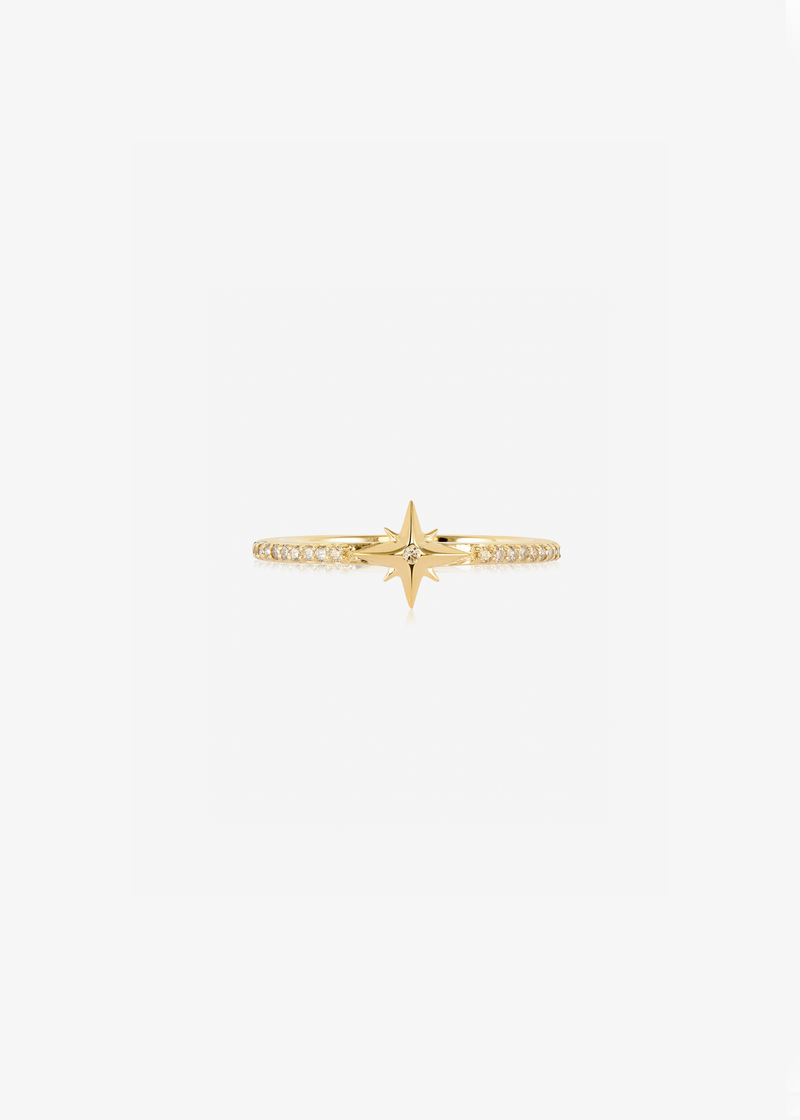 North Star Diamond Ring, Size L - 9ct Yellow Gold - FSR02LYG
