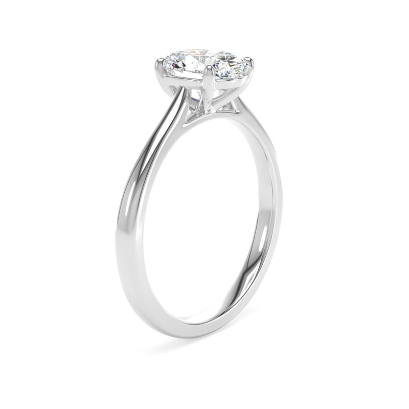 Platinum Oval Cut Laboratory Grown Diamond Engagement Ring - 1.57ct