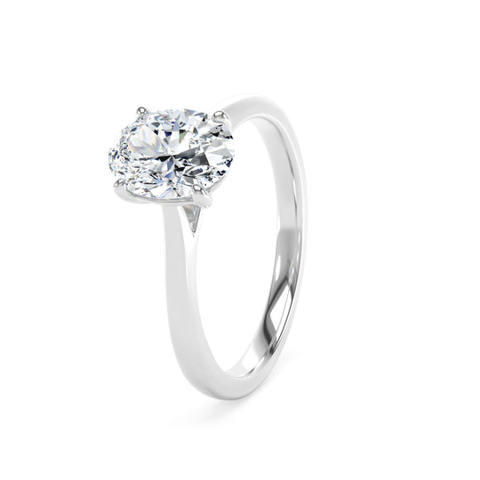 Platinum Oval Cut Laboratory Grown Diamond Engagement Ring - 1.07ct