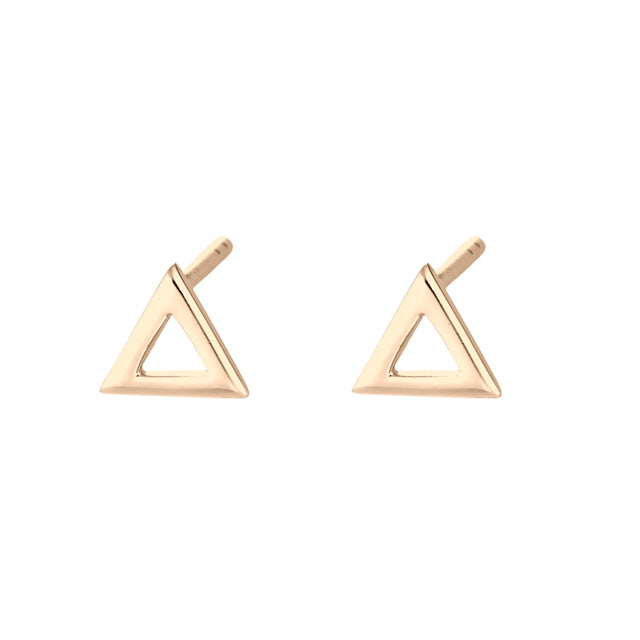 Open Triangle Stud Earrings - Gold - SPESGS33