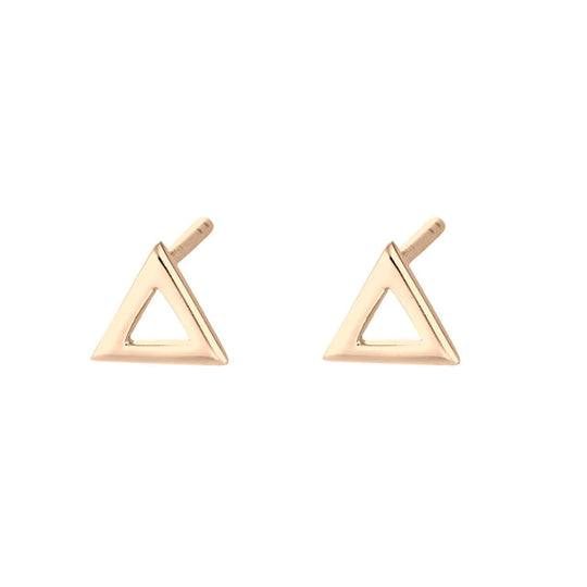 Open Triangle Stud Earrings - Gold - SPESGS33