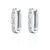 Oval Baguette Hoop Earrings - Silver - SPS-393