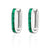 Oval Baguette Hoop Earrings With Green Stones - Silver - SPS-93