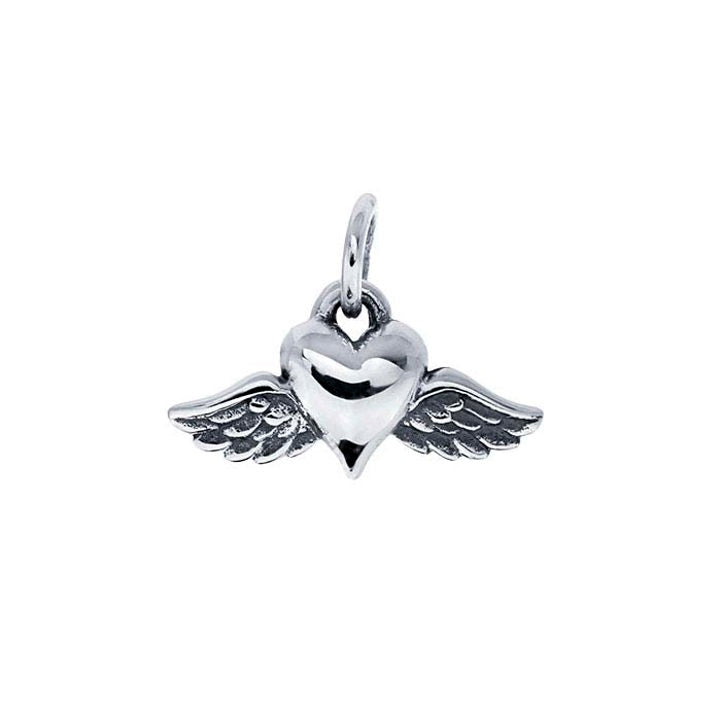 Heart With Wings Charm - Silver - PJ-9252070