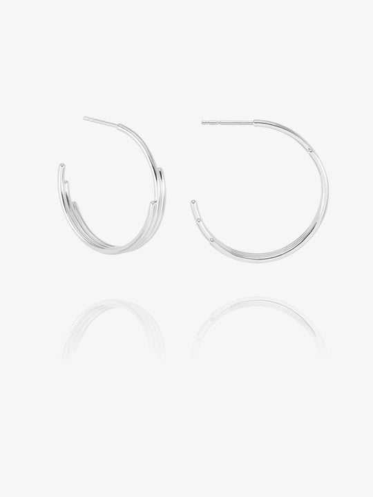 Large Evolve Hoop Earrings - Silver - PME01S