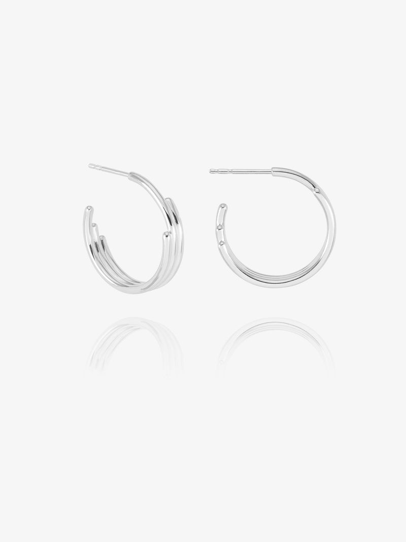 Medium Evolve Hoop Earrings - Silver - PME02S