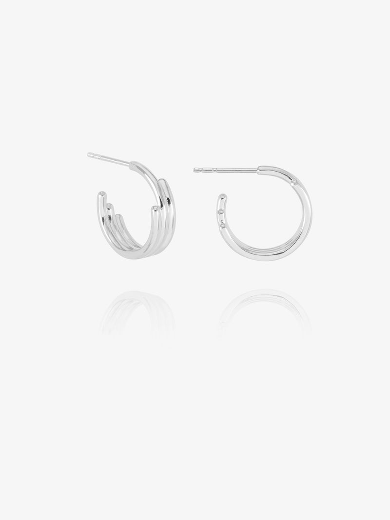 Small Evolve Hoop Earrings - Silver - PME03S