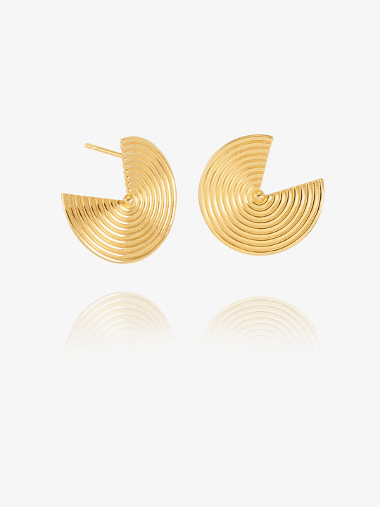 Front Facing Evolve Illusion Earrings - Gold - PME12GP