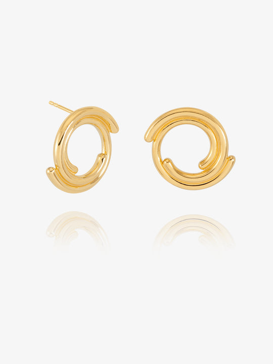 Evolve Stud Earrings, Front Facing - Gold - PME15GP