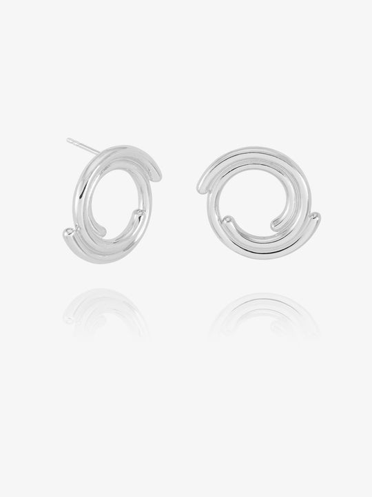 Front Facing Evolve Stud Earrings - Silver - PME15S