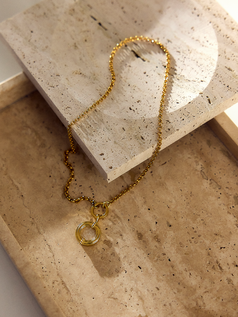 Statement Evolve Amulet Necklace - Gold - PMN20GPRC