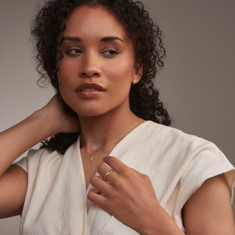 Past Present Future Diamond Stud Earrings - 9ct Gold - PPFE