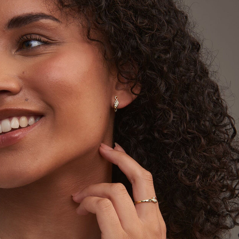 Past Present Future Diamond Stud Earrings - 9ct Gold - PPFE