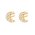 Pavé Crescent Moon Stud Earrings - Gold - SPESGS24-PV