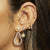 Pearl Trinity Huggie Hoop Earrings - Silver - SPS-37