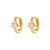 Pearl Trinity Huggie Hoop Earrings - Gold - SPG-37