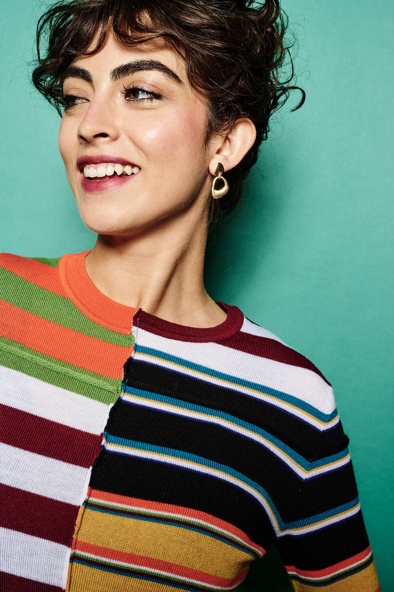 Pebble Drop CZ Earrings - Gold - 23EPDgv