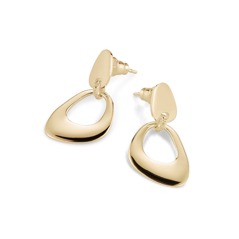 Pebble Drop CZ Earrings - Gold - 23EPDgv
