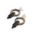 Petite Art Deco Chandelier Earrings - Inky Black - 24EPADCb
