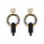 Petite Art Deco Chandelier Earrings - Inky Black - 24EPADCb