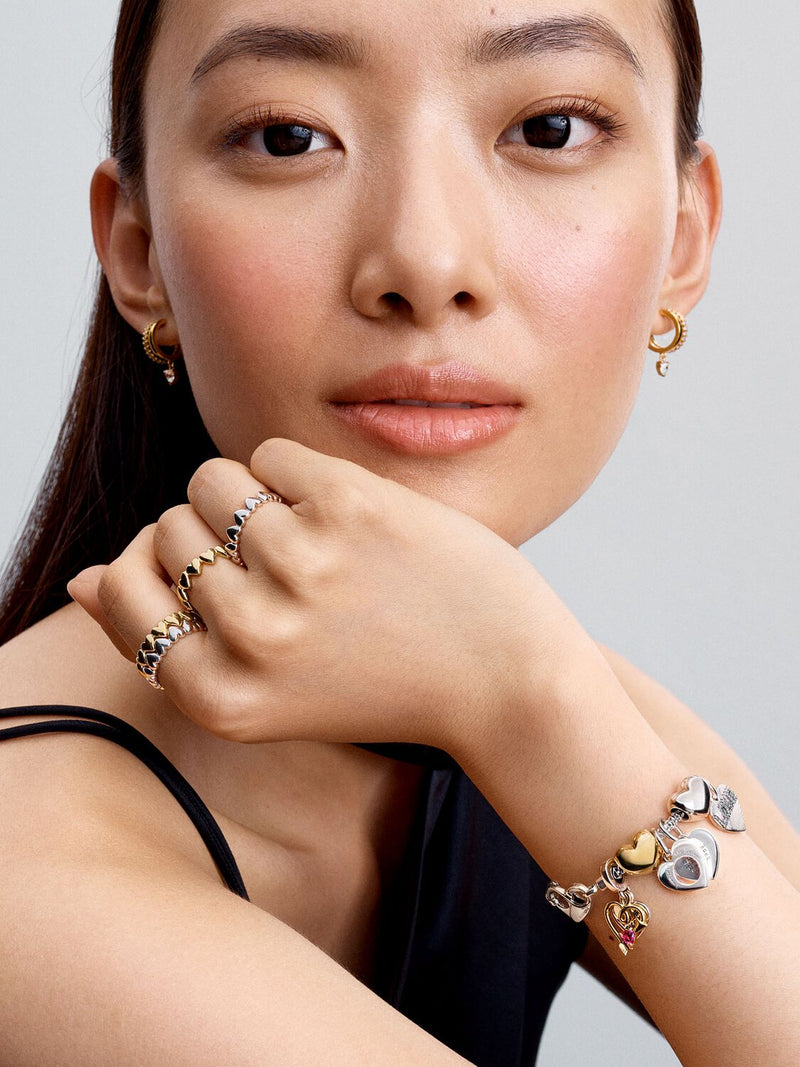 Row of Hearts Ring - Sterling Silver - 193427C00