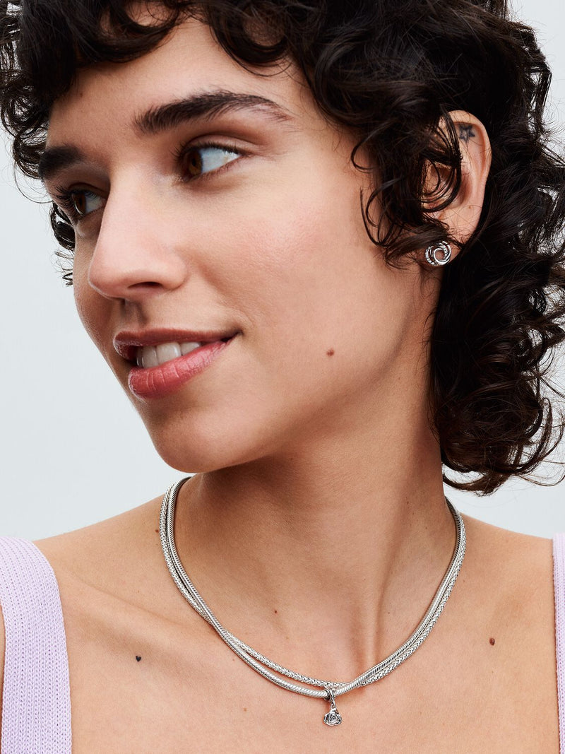 Rose in Bloom Dangle Charm - Sterling Silver - 793213C00