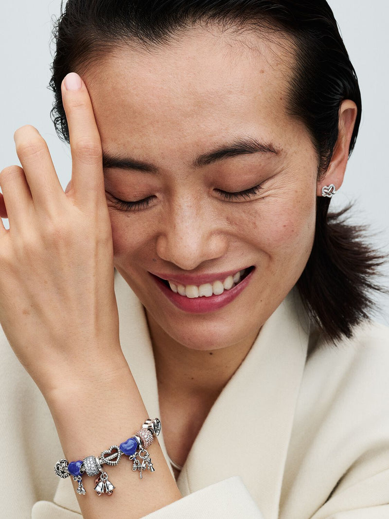 Sparkling Infinity Heart Stud Earrings - Sterling Silver - 292667C01