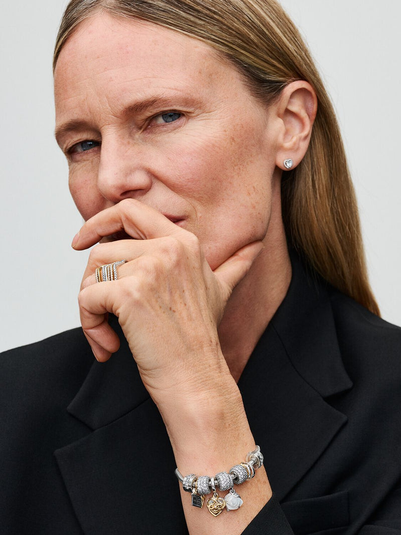 Pandora Moments Heart Clasp Snake Chain Bracelet - Sterling Silver - 590719