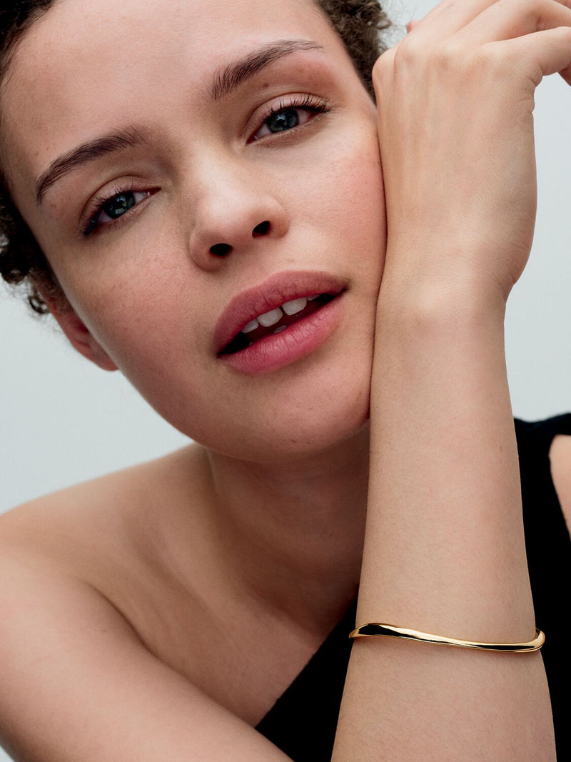 Organically Shaped Bangle - 14ct Gold Plated - 563317C00