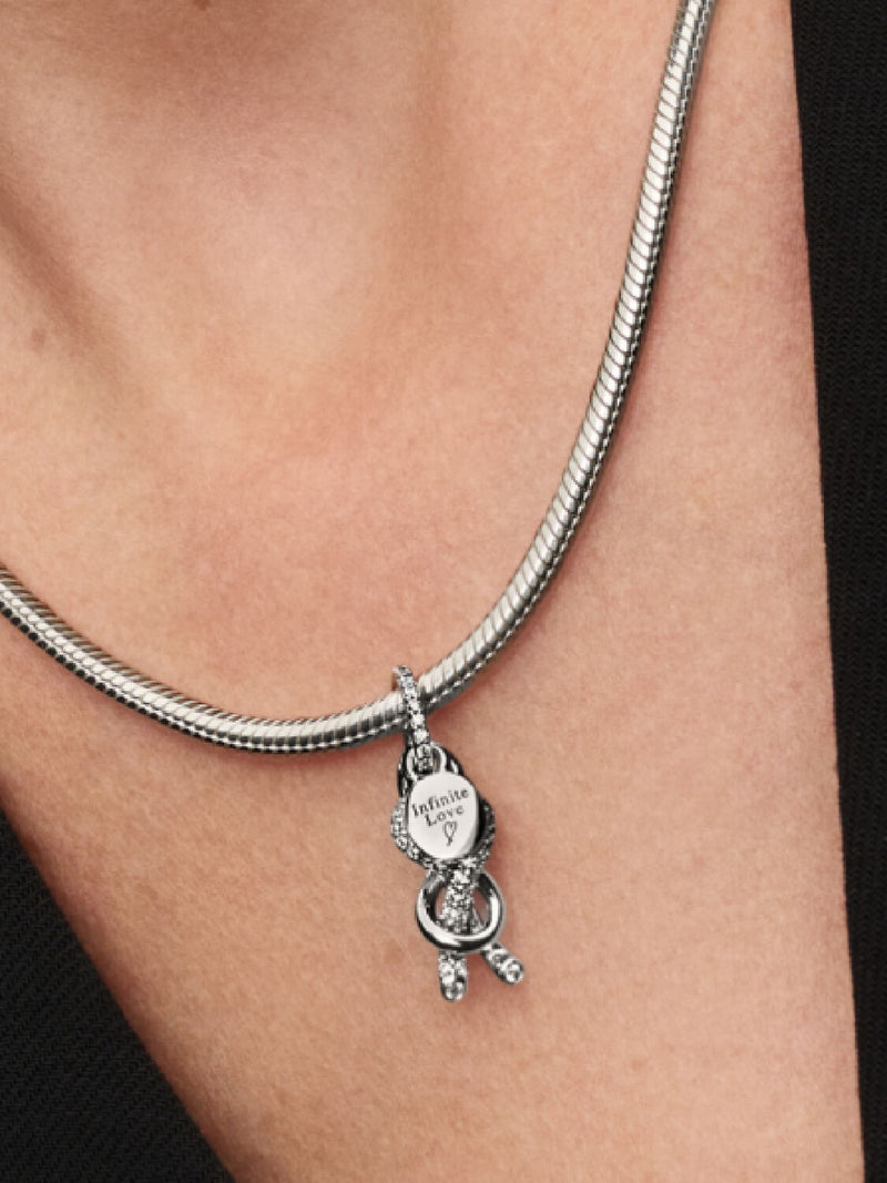 Pavé Infinity Knot Dangle Charm - Sterling Silver - 793780C01