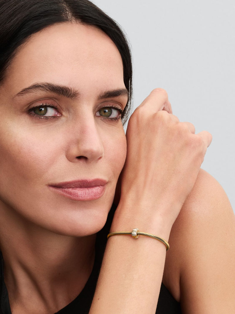 Stones & Enamel Clip Charm - 14ct Gold Plated - 763785C01