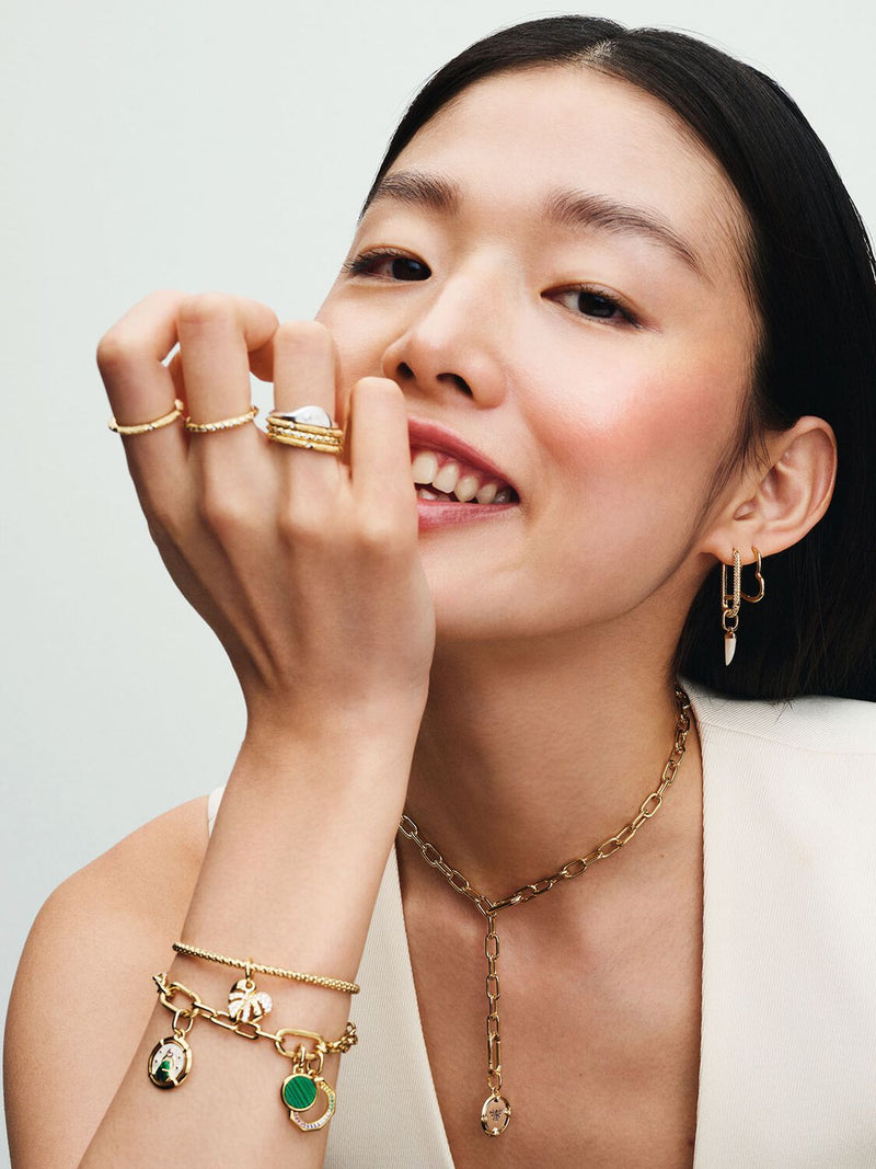 Asymmetrical Heart Hoop Earrings - 14ct Gold Plated - 268307C00