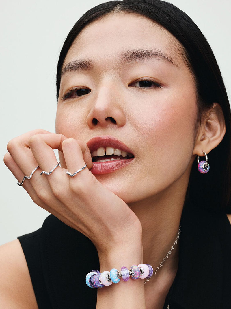 Opalescent Pink Charm - Sterling Silver - 791691C03