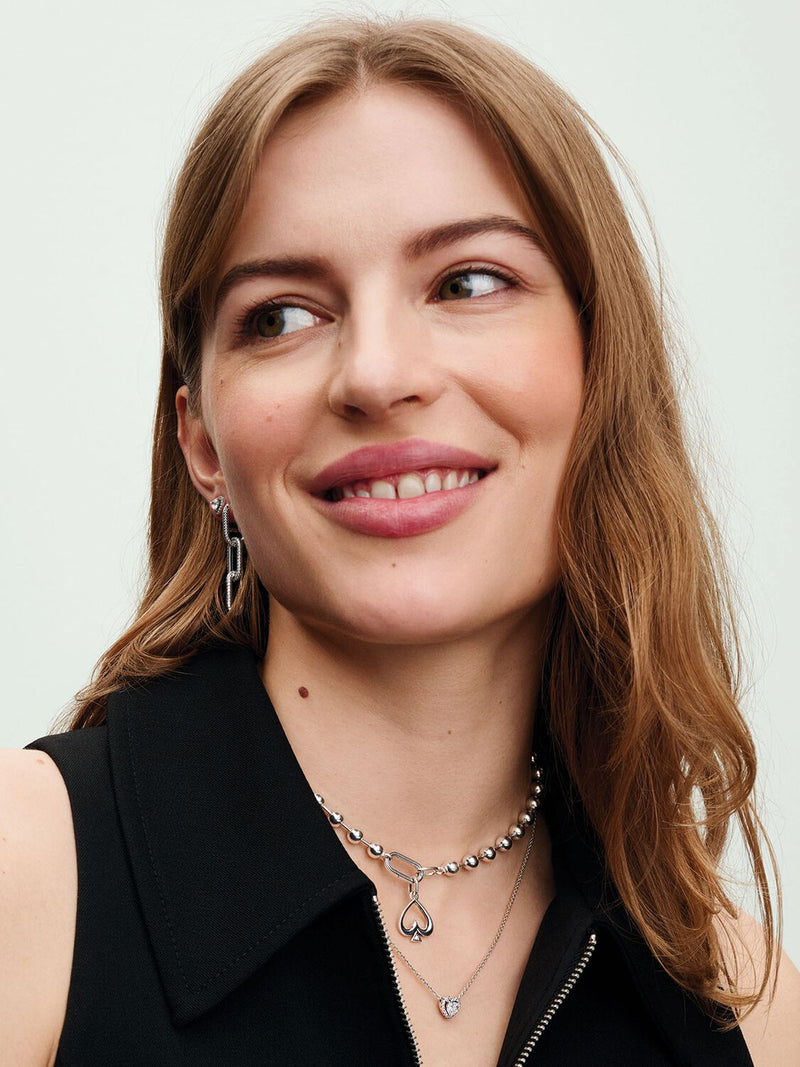 Elevated Heart Necklace - Sterling Silver - 398425C01-45