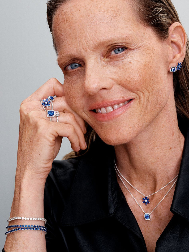 Square Sparkle Halo Ring - Sterling Silver - 198863C01